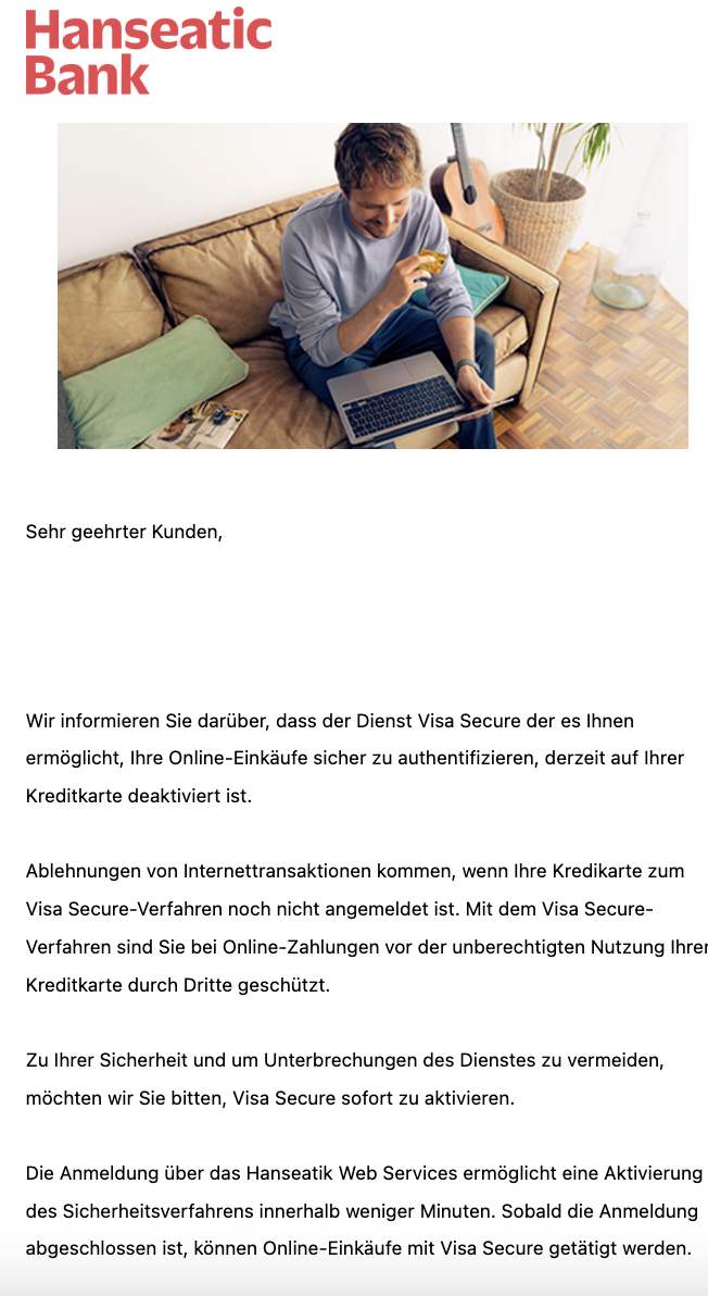 Sie sollen den 3D Secure Dienst aktivieren.