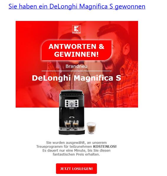 Sie haben ein DeLonghi Magnifica S gewonnen