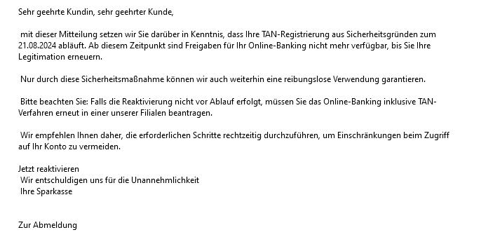 Dringender Hinweis