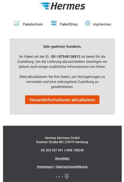 Ihr Paket wartet – Jetzt Versandinformationen aktualisieren!_