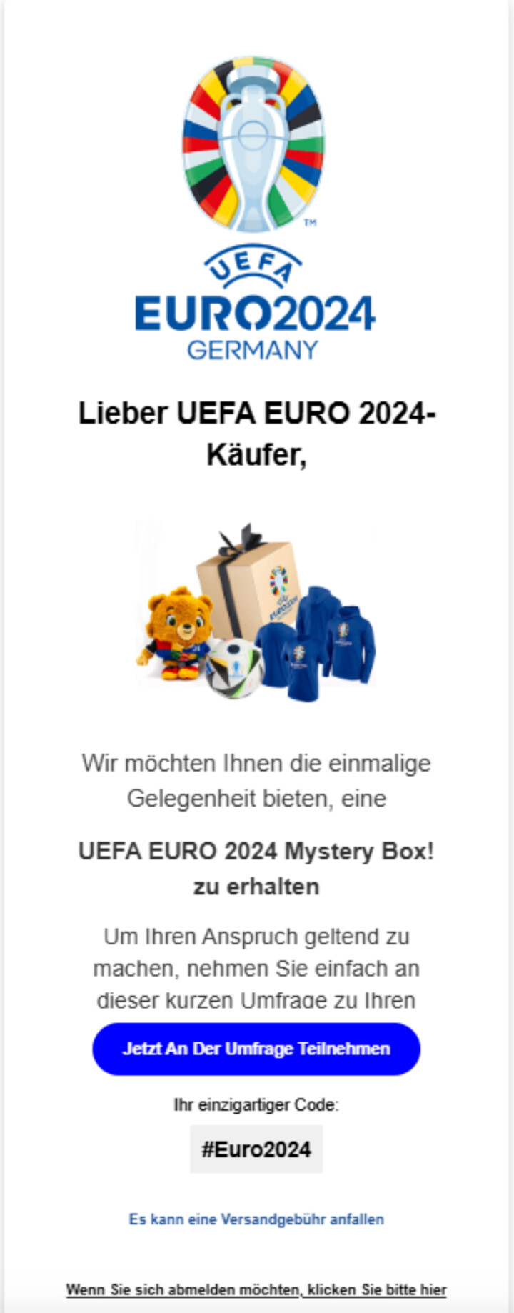 Phishing-Mail im Namen der UEFA