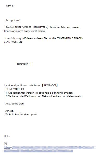 Sie sind EINER VON 251 BENUTZERN, die wir im Rahmen unseres
Treueprogramms ausgewählt haben.