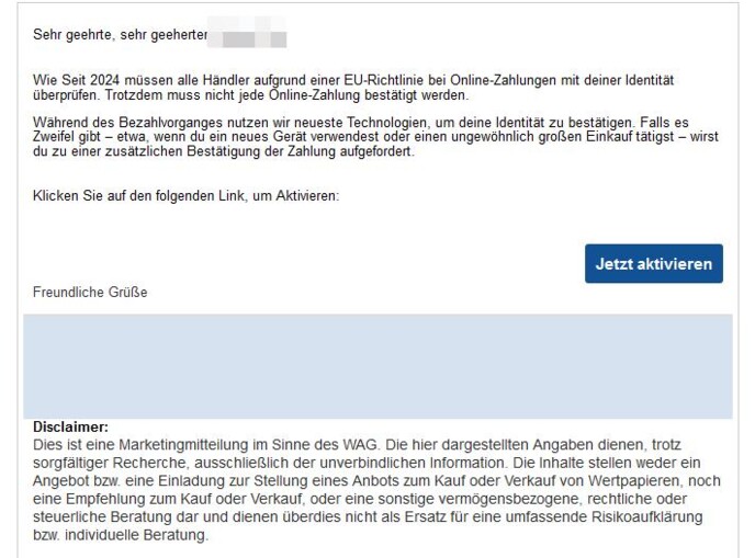  Bitte aktualisieren Sie Ihre Kontaktdaten.