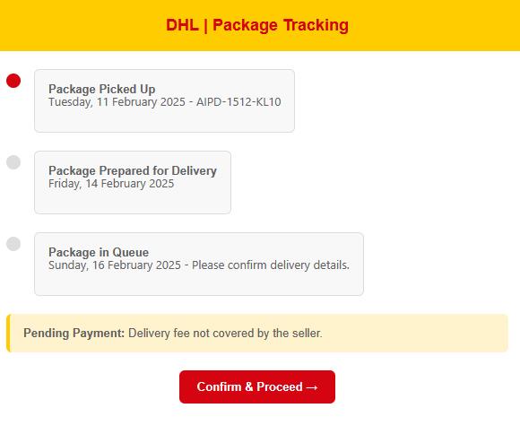 Sie haben (1) Paket, das auf die Zustellung wartet.