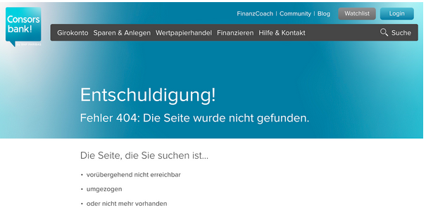 Aktuell ist es nicht möglich, sich im Onlinebanking der Consorsbank anzumelden.