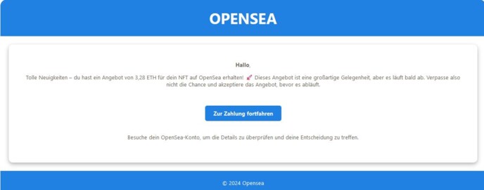 Besuche dein OpenSea-Konto, um die Details zu überprüfen und deine Entscheidung zu treffen.