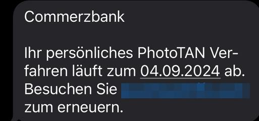persönliches PhotTAN Verfahren läuft ab