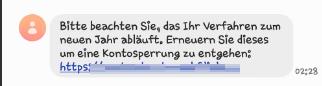 SMS Kontosperrung