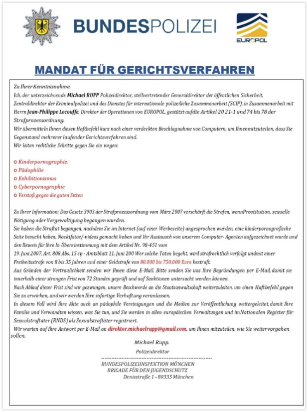 Wieder ist ein neues Schreiben in Umlauf.