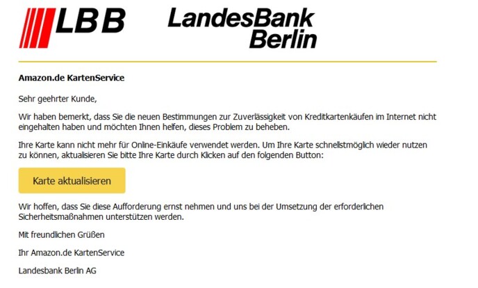 Wir haben bemerkt, dass Sie die neuen Bestimmungen zur Zuverlässigkeit von Kreditkartenkäufen im Internet nicht eingehalten haben und möchten Ihnen helfen, dieses Problem zu beheben.
