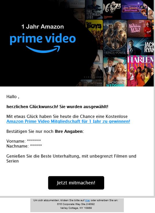 Gewinnen Sie ein Jahr Amazon Prime Video jetzt teilnehmen!