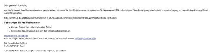 Bitte führen Sie die Bestätigung innerhalb von 48 Stunden durch, um mögliche Einschränkungen Ihres Kontos zu vermeiden.