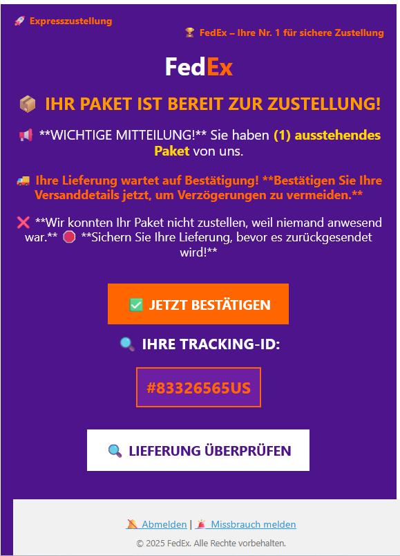 IHR PAKET IST BEREIT ZUR ZUSTELLUNG!