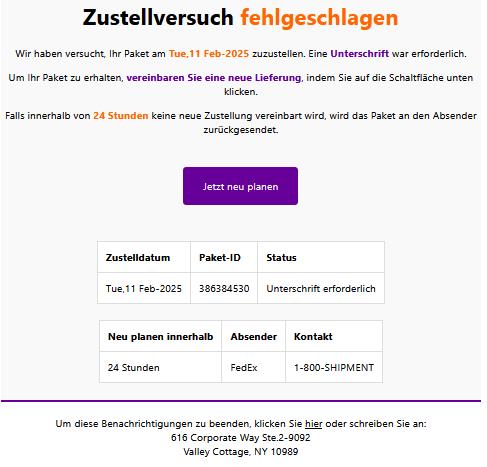 Zustellversuch fehlgeschlagen.