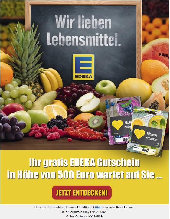 EDEKA Gutschein von 500 Euro.