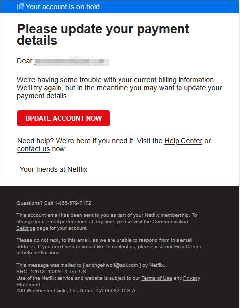 Please update your payment details