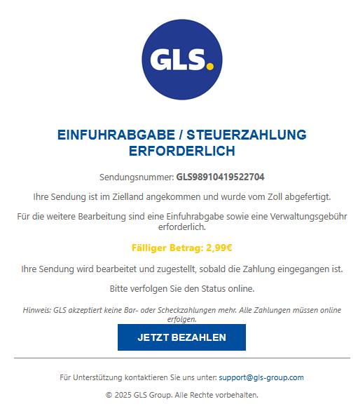Ihre Sendung ist im Zielland angekommen und wurde vom Zoll abgefertigt.