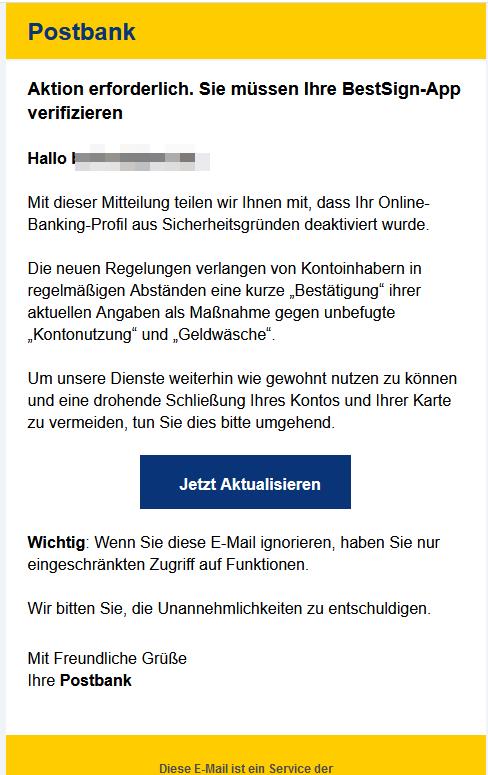 Wichtig, Dein Konto wurde gesperrt Ref-ID 53132062