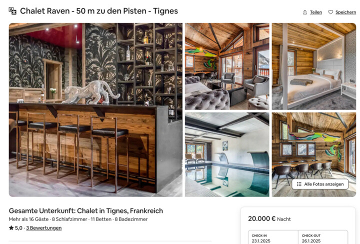 Diese Unterkunft in Frankreich schafft es auf Platz zwei der teuersten Airbnb-Unterkünfte Europas.
