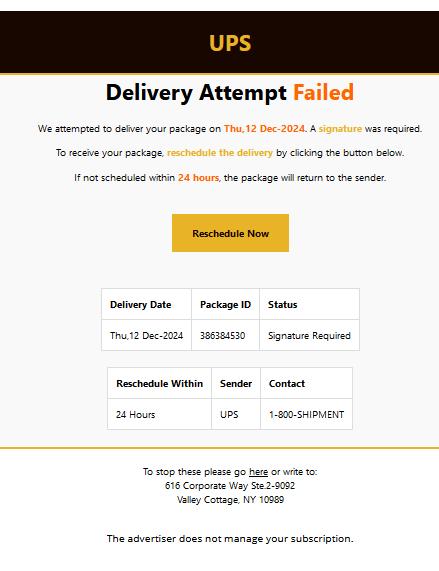 Delivery Attempt Failed.