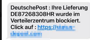 Ihre Lieferung wurde blockiert.