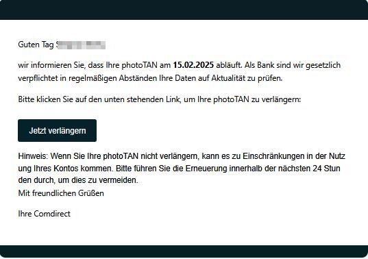  Ablauf der photo-pushTAN App zum Gültigkeitsdatum