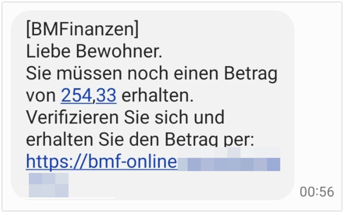 Angeblich bekommen Sie Geld.