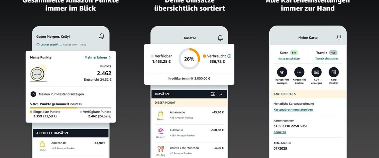 Die neue Visa Kreditkarte von Amazon im Überblick