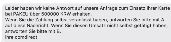 SMS
Einsatz der Karte