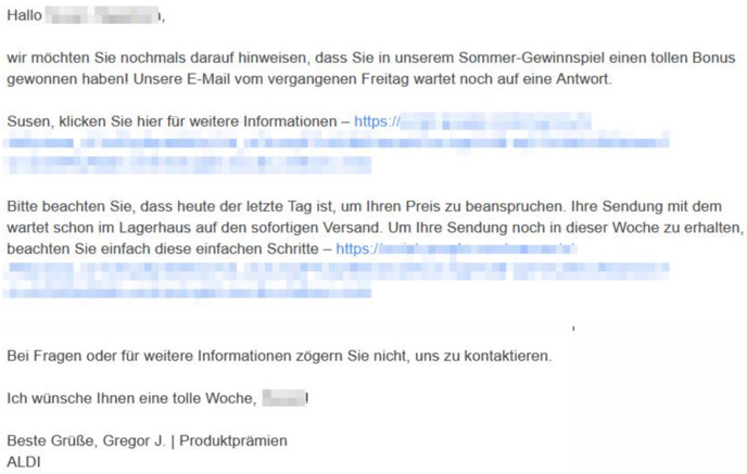 Sie sollen sich melden, um eine Sendung zu erhalten.