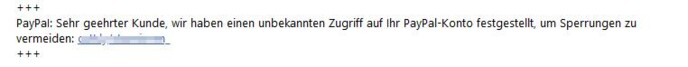 unbekannten Zugriff auf Ihr PayPal-Konto festgestellt..