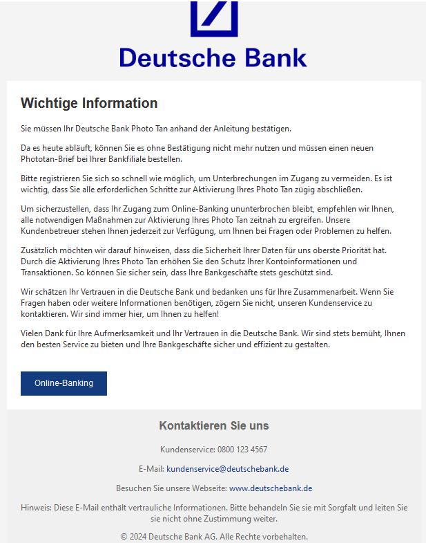 Bestätigen Sie jetzt Ihre PhotoTan.
