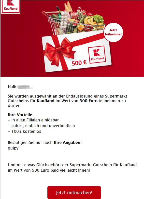  500 Euro Kaufland Geschenkkarte