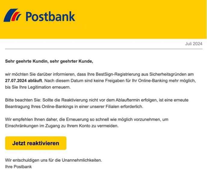 Information zu Ihrer BestSign-Registrierung [ID: 88160687]