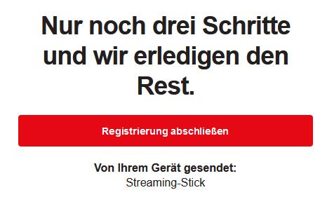 Netflix – Schließen Sie Ihre Registrierung ab.