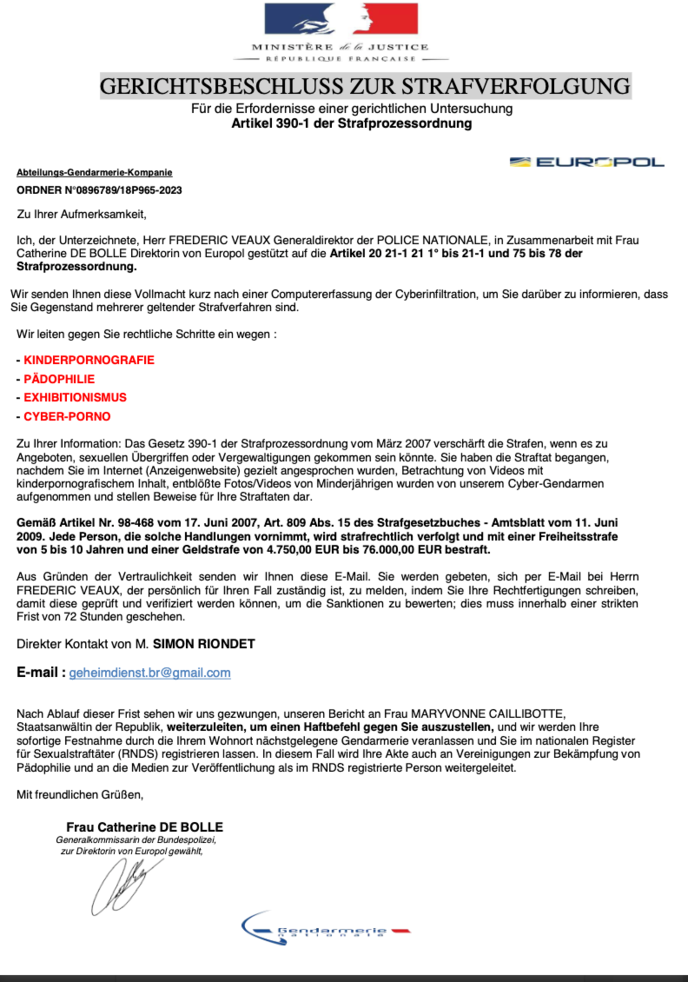 Wieder ein Schreiben der angeblichen Bundespolizei.