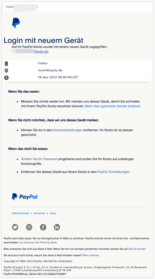 Paypal Entwarnung