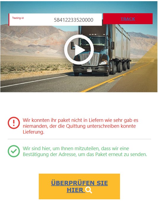 Wir konnten Ihr Paket nicht zustellen...