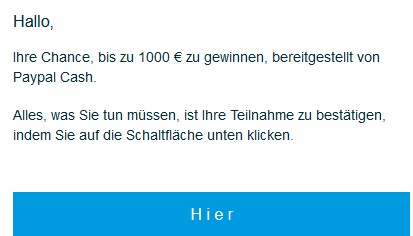 Ihre Chance, bis zu 1000 € zu gewinnen, bereitgestellt von Paypal Cash. 