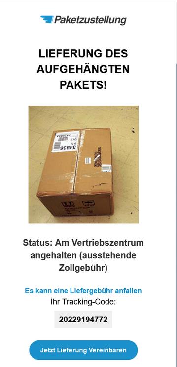 Lieferung angehalten
