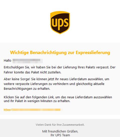 Der Fahrer konnte das Paket nicht zustellen.