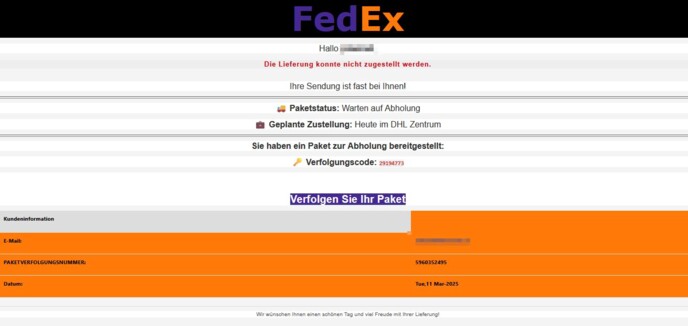 Füllen Sie das Anmeldeformular so schnell wie möglich aus, um Ihr Paket zu erhalten