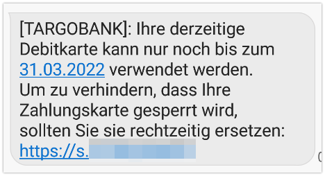 Sie sollen die Sperrung Ihrer Karte verhindern.