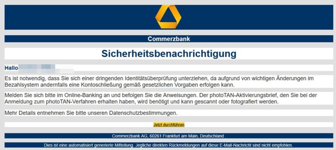  Letzte Erinnerung: Kontoüberprüfung erforderlich.