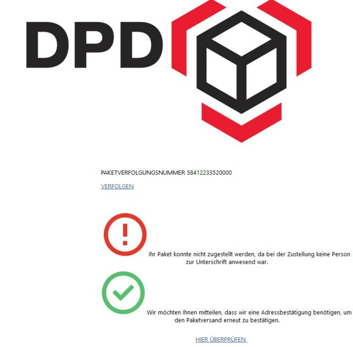 Ihre Paketzustellungsnachricht 