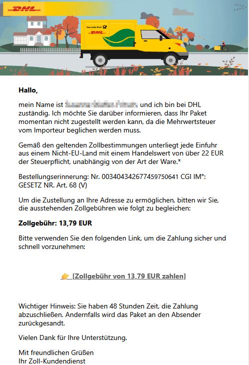  Ihr Paket ist angekommen und wartet auf die Zollabfertigung.
