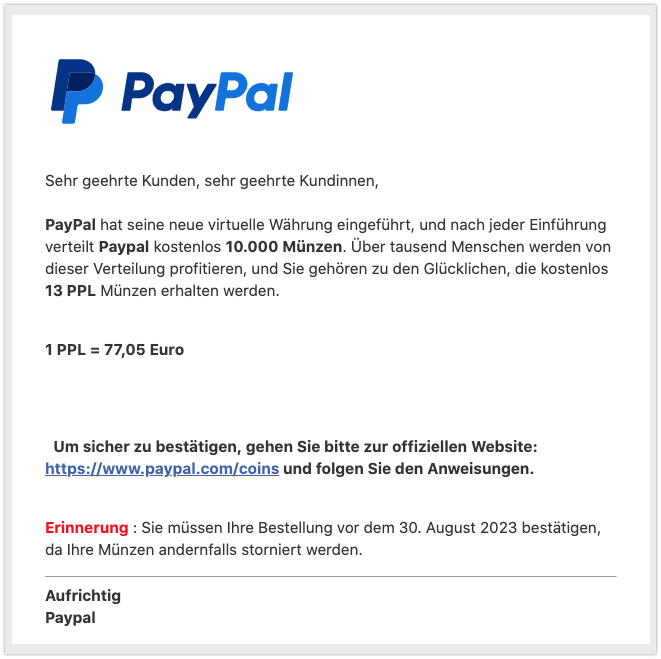 Fake Anruf Paypal Private Nummer
