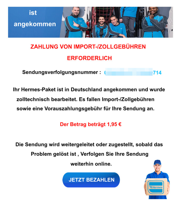 Sie sollen Zollgebühren bezahlen.