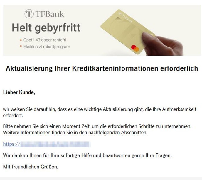  Aktualisierung Ihrer Kreditkarteninformationen erforderlich