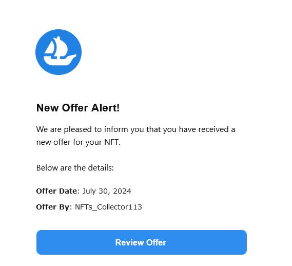  New Offer Received on Your NFT Listing – Review Now!